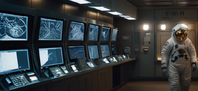 moon spacesuit fiction screens indoor secret zone