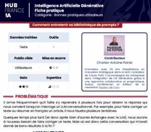 Lire la suite à propos de l’article Comment entretenir sa bibliothèque de prompts